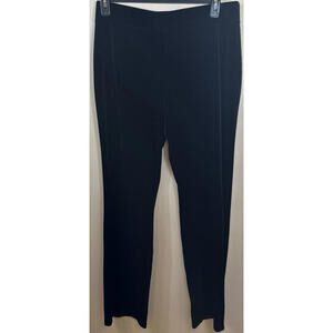 Isaac Mizrahi Velvet Straight Leg Pants Sparkly Black Pull on comfort Sz Med